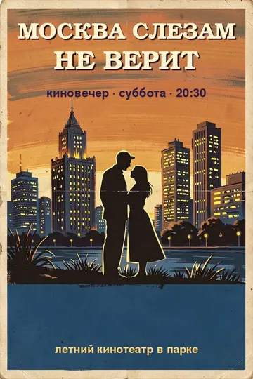 Афиша киновечера в стиле ретро