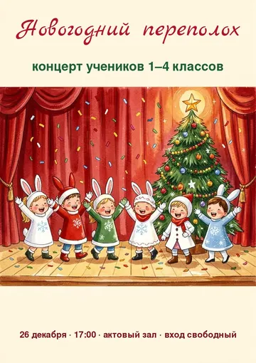 Афиша новогоднего концерта в школе
