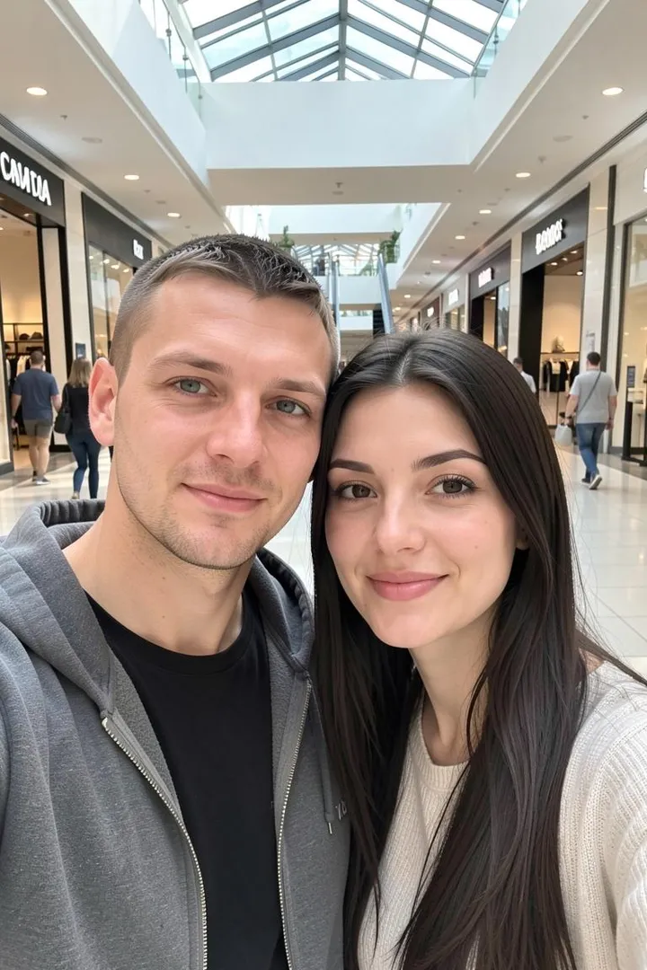 До — ЧБ-фотосессия пары в студии, всё в чёрном
