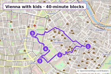 Family day out itinerary: short blocks, toilets marked, one hands-on stop every two hours