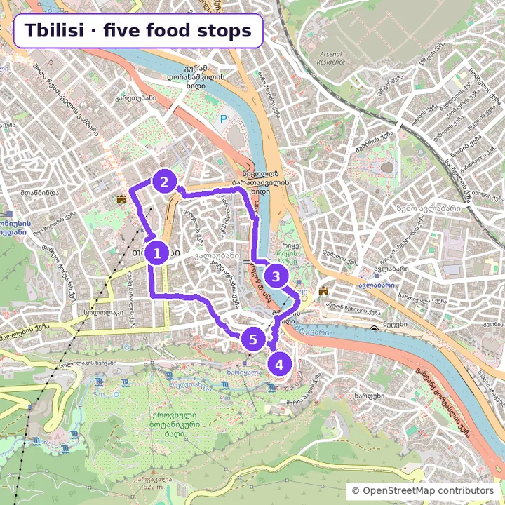 Food crawl itinerary: what to eat, where and in what order — example output