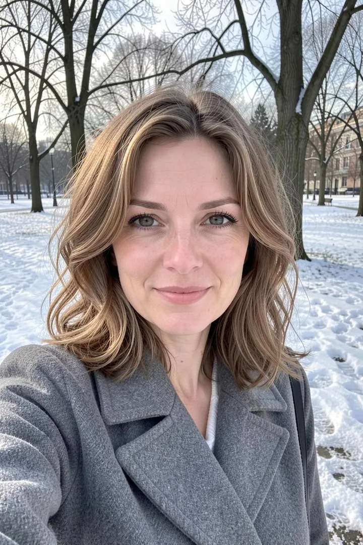 До — Девушка на качелях: новогодняя фотосессия