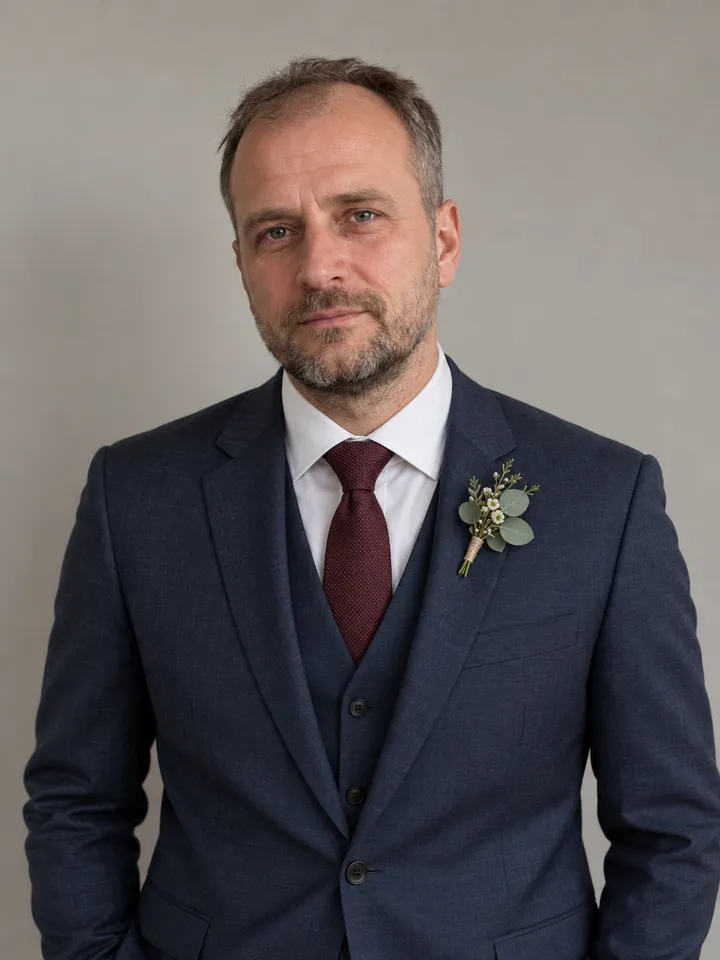 Промт для жениха: костюм, лицо своё