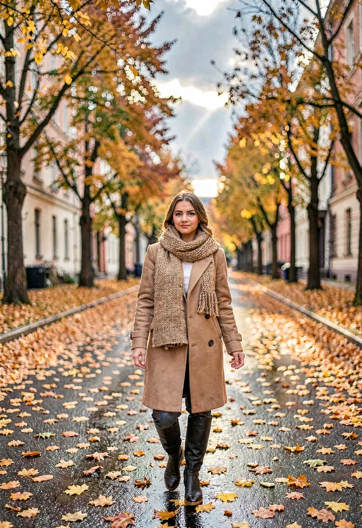 До — Промт для осенней фотосессии: портрет по своему фото