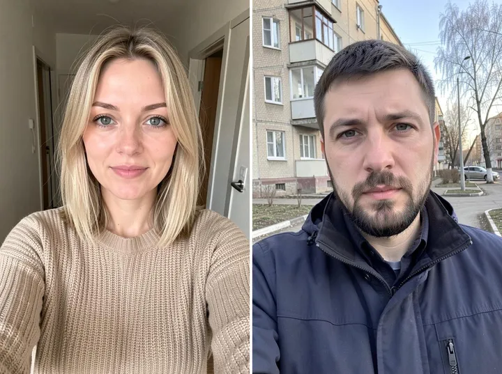 До — Пара в поездке на машине по двум фото