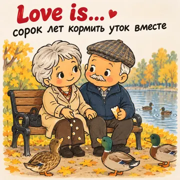 Пример результата: Рисунок в стиле Love is по фото пары