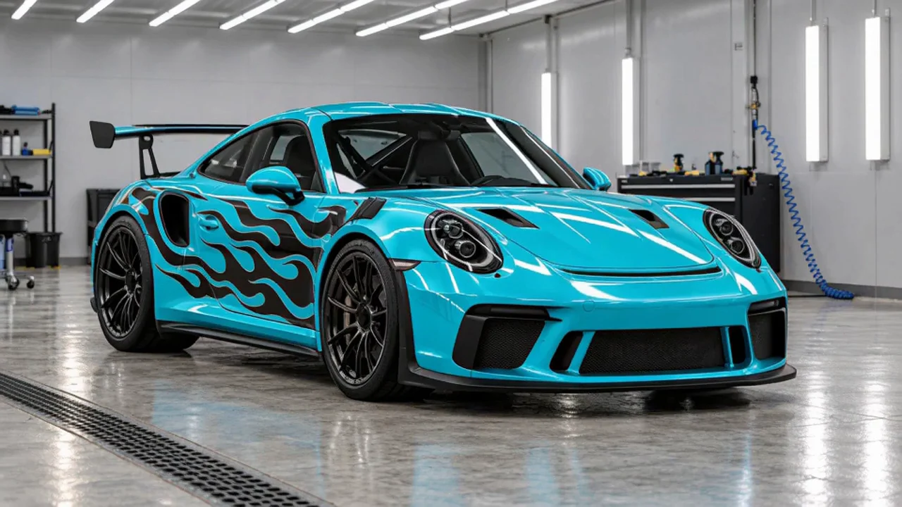 Видео с машиной: перекраска Porsche 911