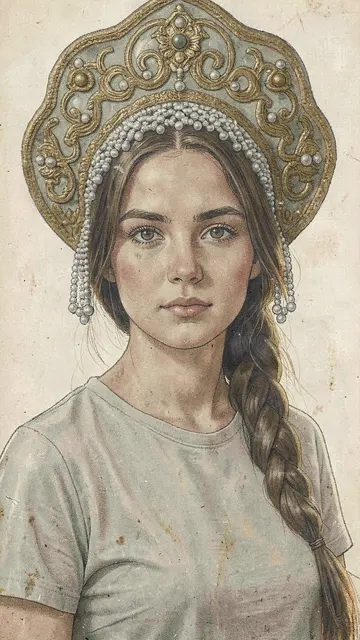 Пример результата: Промт для открытки в советском стиле: печать 60-х по своему фото